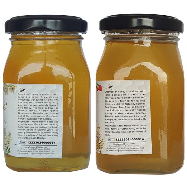 Organicose Acacia Honey 250gms + Organicose Litchi Honey 250gms